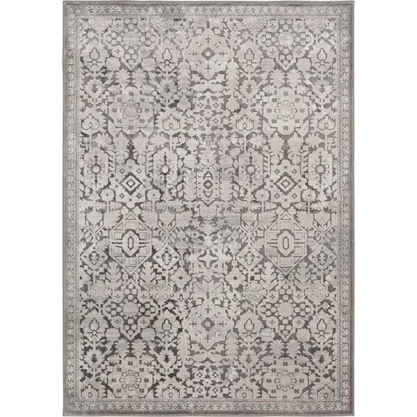 Skyline Gray 6 ft. x 9 ft. Floral Area Rug
