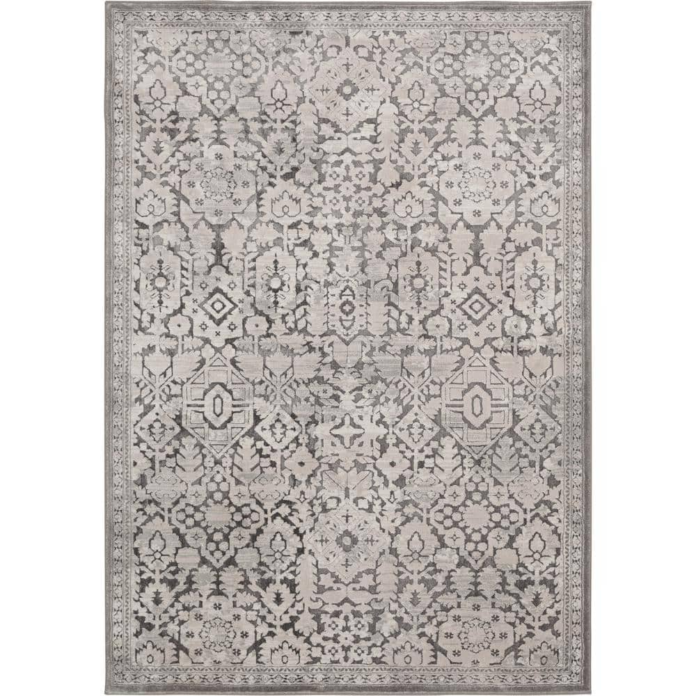 Home Decorators Collection Skyline Gray 8 ft. x 10 ft. Floral Area