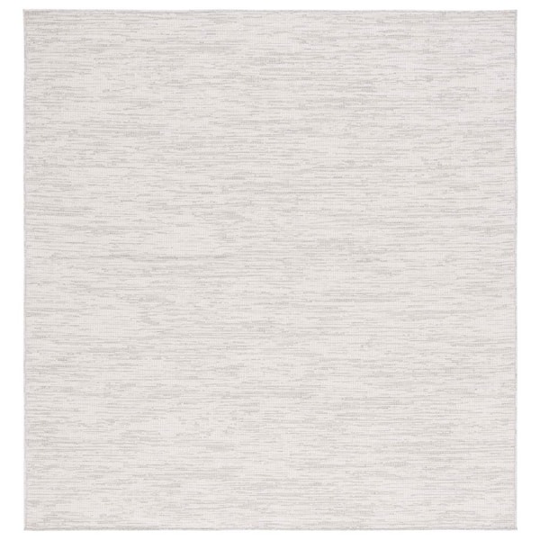 Hampton Ivory 6 ft. x 6 ft. Abstract Distressed Indoor/Outdoor Square Area Rug