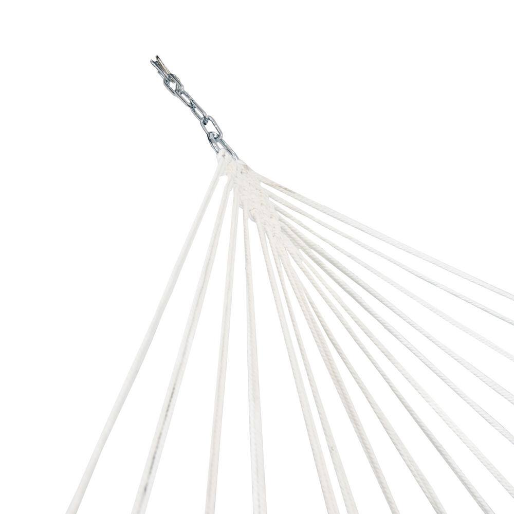Blue and White Quilted Double Hammock with Metal Spreader Bars