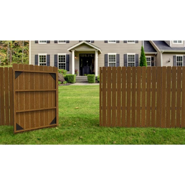 Natures Composites Composite Fence and Gate Picket - Dog Ear - Rosewood (Brown) - 3/8in. x 3.5in. x 5 3/4ft. (10-Pack)