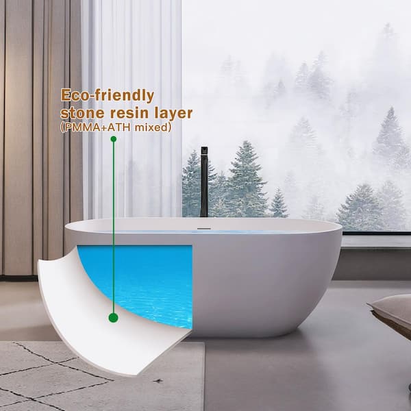 Xspracer Pure 59 in. x 29.5 in. Solid Surface Stone Resin