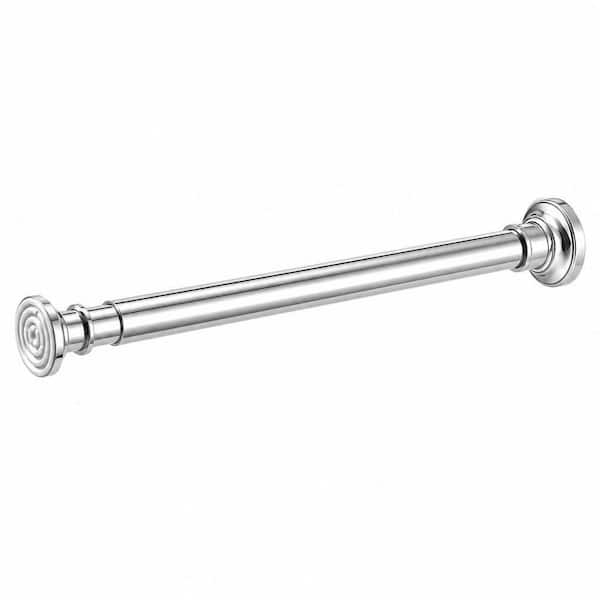 30 in. to 88 in. Stainless Steel Adjustable Tension Shower Curtain Rod in Silver, No Drill, Non Slip