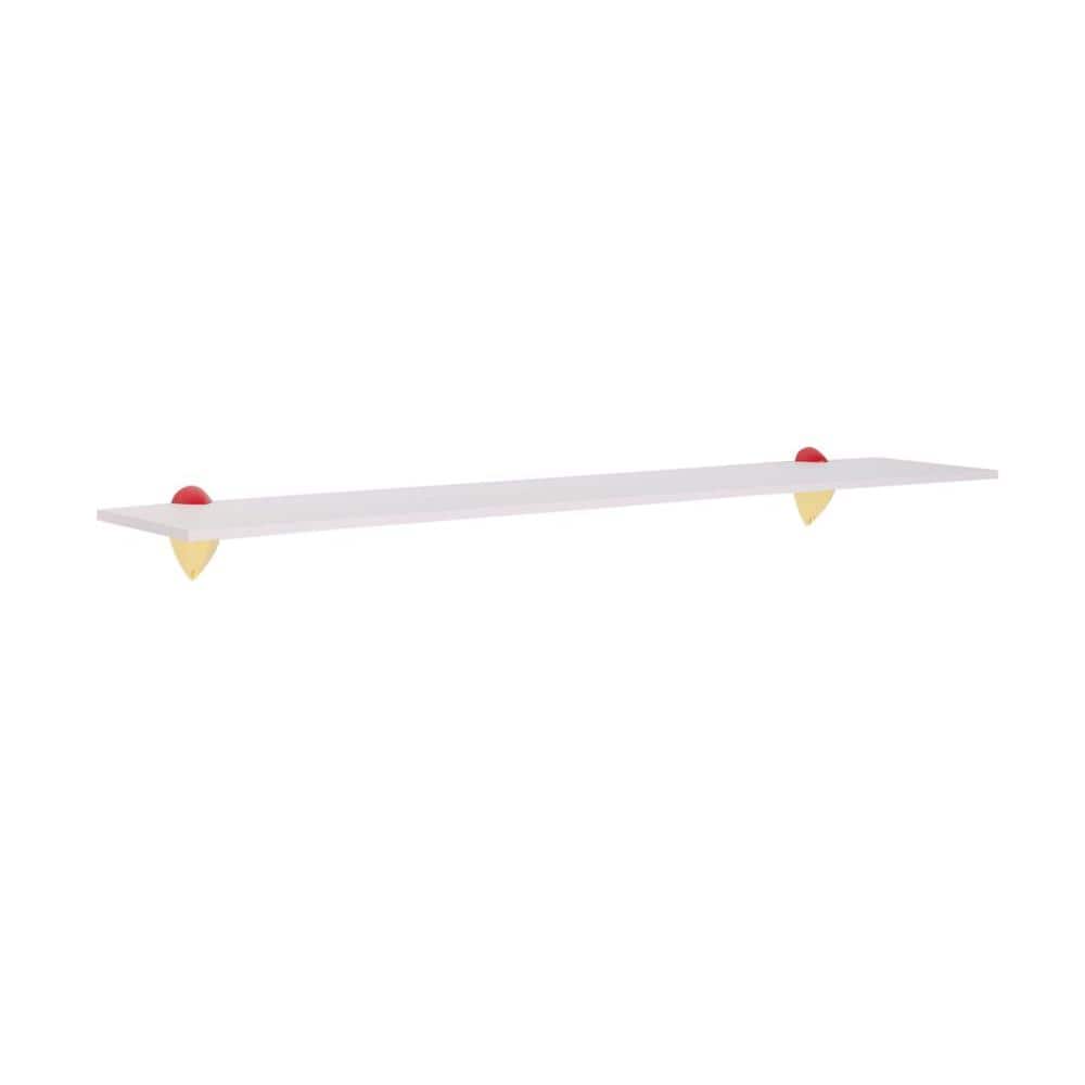 35.375 in. W x 7.125 in. D Puzzle White Shelf with Jazzy Yellow/Red Brackets Decorative Shelf Kit price history on PriceWatchPro