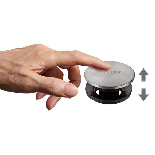 Pfister Push And Seal 2 19 In Plastic Drain Assembly In Brushed Nickel S47 Pskk The Home Depot