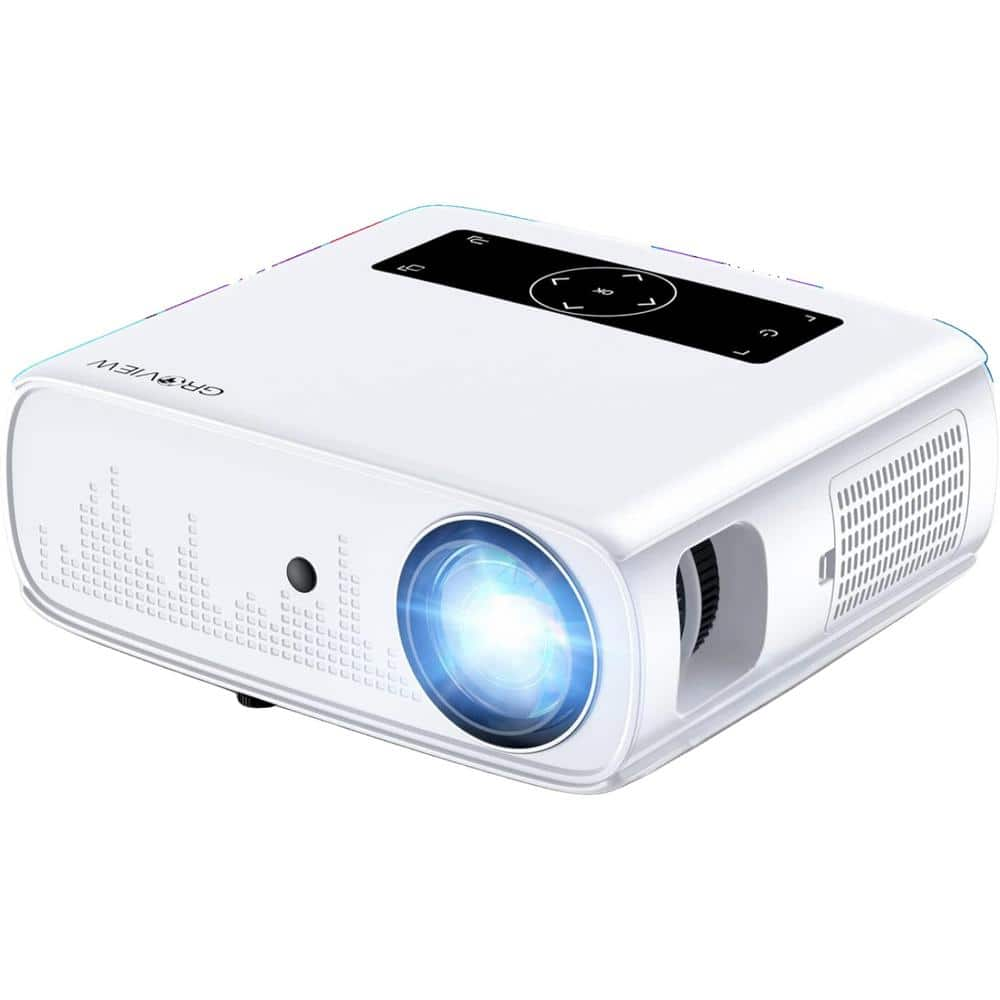 1920 x 1080 4K Full HD WiFi Bluetooth Portable Projector with 15000 Lumens, Zoomable, Stereo Speakers, HMDI, USB, AV, TV -  Lukyamzn, PH012LT023