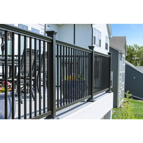 Aria Railing 42 in. x 69.43 in. White Powder Coated Aluminum Preassembled Deck Stair Railing