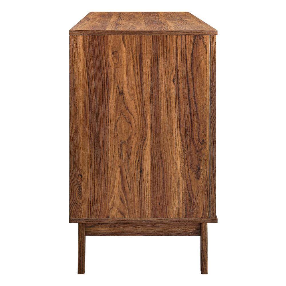 Soma 59" Walnut and Rattan Mid-Century Modern Sideboard