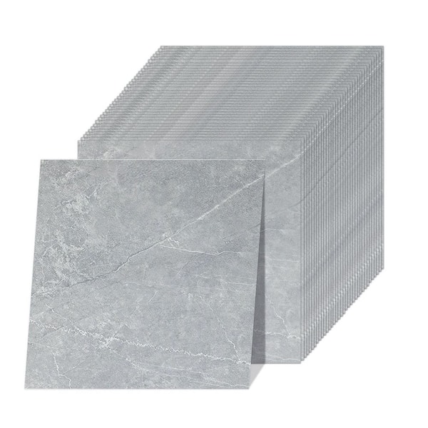Gray 6 MIL x 12 in. W x 12 in. L Peel and Stick Flooring Tile, Water Resistant Vinyl Tile Flooring (36 sq. ft.)