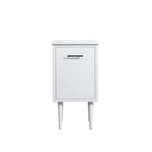 Simply Living 18 in. W x 19 in. D x 33.5 in. H Bath Vanity in White with Ivory White Engineered Marble Top