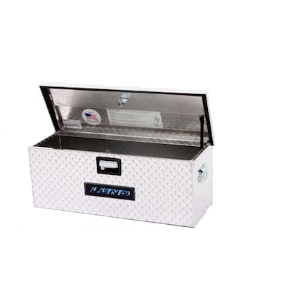 36 in Diamond Plate Aluminum Full Size Chest Truck Tool Box with mounting hardware and keys included, Silver