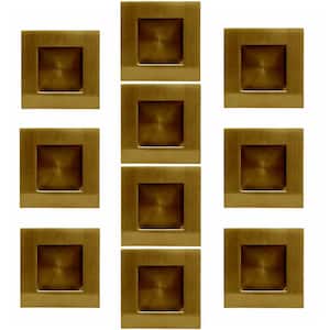 FHIX 2-3/4 in. Satin Brass PVD Stainless Steel Square Flush Cup Pull (10-Pack)