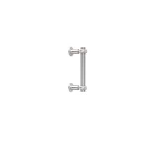 Contemporary 6 in. Back to Back Shower Door Pull with Twisted Accent in Satin Chrome