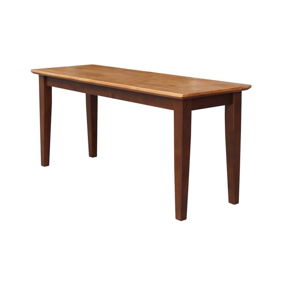 Cinnamon Espresso Solid Hardwood 39" Contemporary Bench