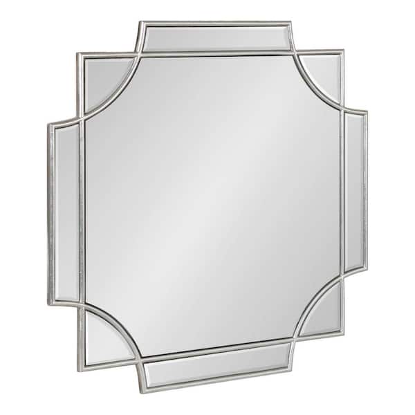 Kate and Laurel Minuette 24.00 in. H x 24.00 in. W Square MDF Framed Silver Mirror