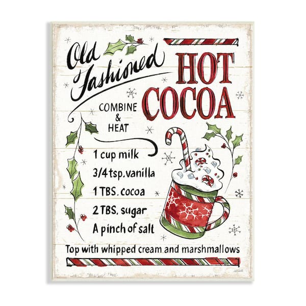 Stupell Industries Hot Cocoa Holiday Cooking Instructions By Anne Tavoletti Unframed Print Abstract Wall Art 13 in. x 19 in.