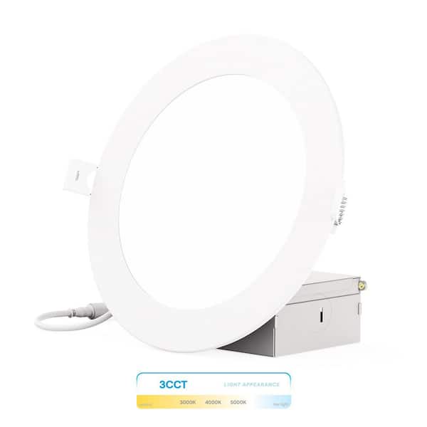 6 in. 3CCT Selectable 12-Watt 1050 Lumens Ultra-Thin Integrated LED Light Kit, Flush Mount, Dimmable, Wet Rated