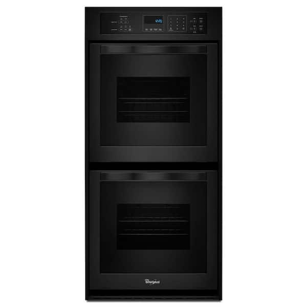 Whirlpool 24 In Double Electric Wall Oven Self Cleaning Black Wod51es4eb The Home Depot - 24 Double Wall Oven Electric White