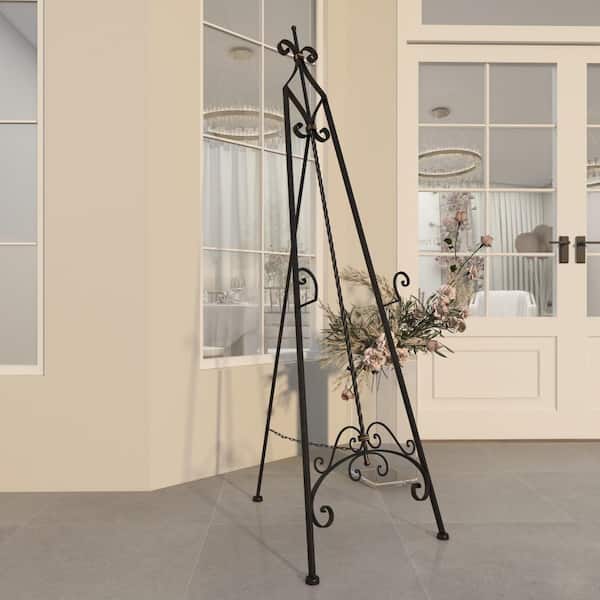 Litton Lane Black Metal Extra Large Free Standing Adjustable Display Stand  Easel with Foldable Stand 041446 - The Home Depot