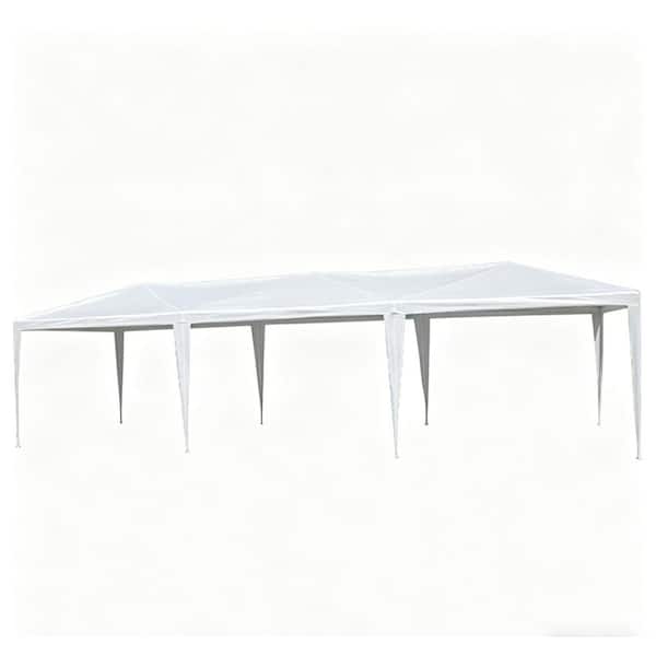 Hadlee 10 ft. x 30 ft. White Wedding Party Tent Canopy with 5 Removable Sidewalls