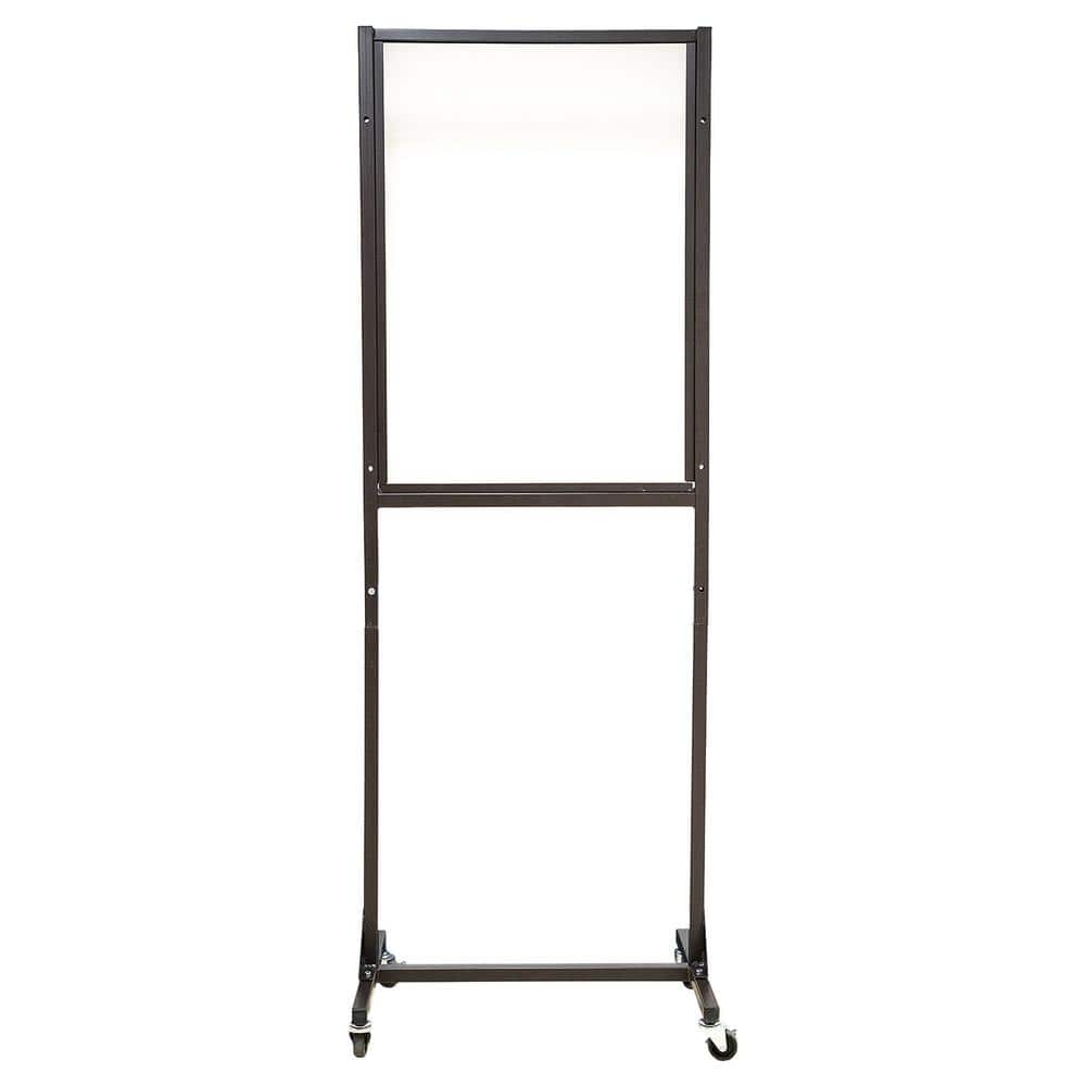 24 in. x 68 in. x 1 in. Protective Sneeze Plexi Shield SCO with Wheels