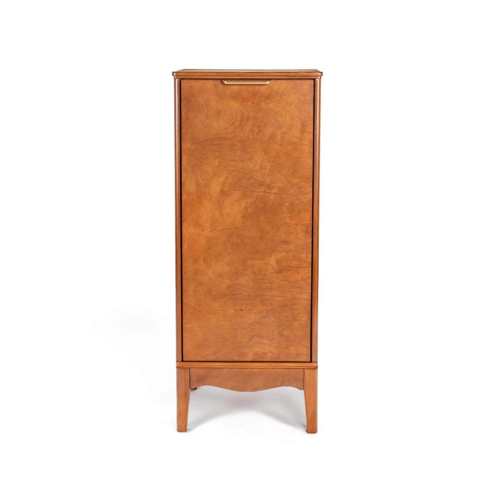 14.5 in. W x 12.63 in. D x 35.75 in. H Antique Brown Linen Cabinet with Adj