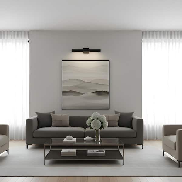 Azer 18 in. 2-Light Bathroom Bedroom Wall Fixture In Aged Iron Finish With Aged Iron Shade