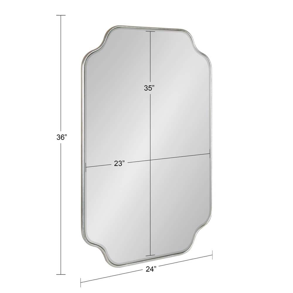 Plumley 24" x 36" Silver Scalloped Rectangular Wall Mirror