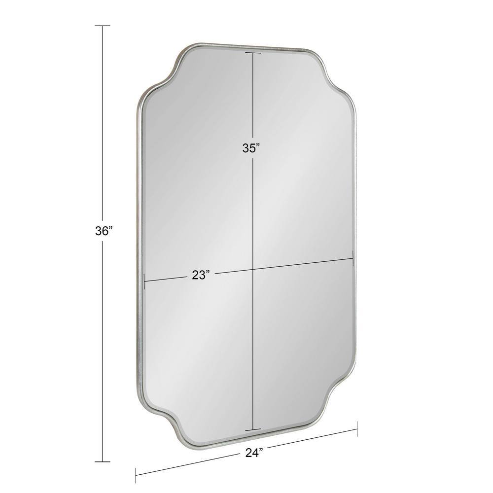 Plumley 24" x 36" Silver Scalloped Rectangular Wall Mirror