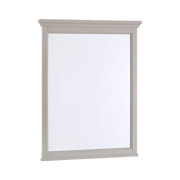 Home Decorators Collection Ashburn 24 in. W x 31.5 in. H Rectangular Wood Framed Wall Bathroom Vanity Mirror in Grey