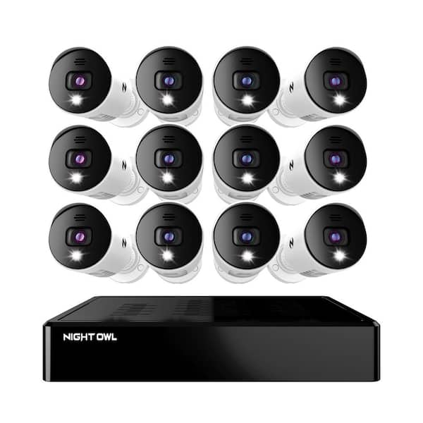 Night Owl BDT8 Series 16-Channel 4K Bluetooth DVR Security System with 2TB HDD and (12) Wired 4K Spotlight Cameras