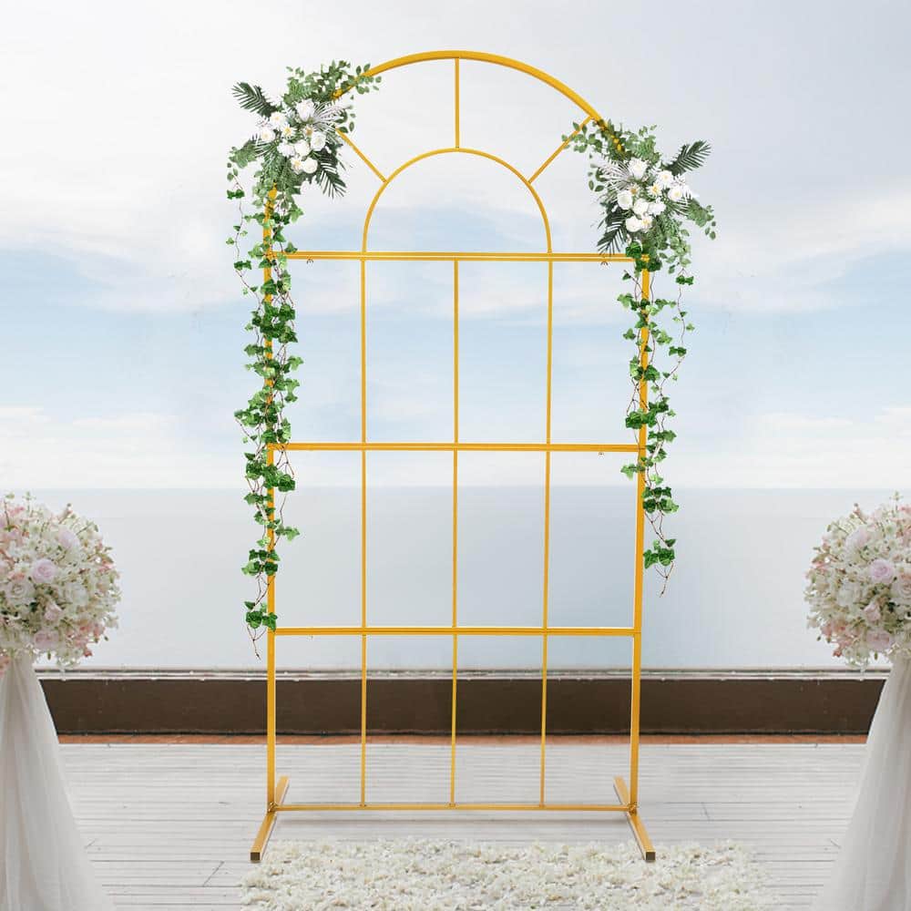 Gold Metal Arch Backdrop Stand for Parties and Weddings