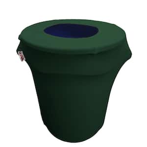 Round Hunter Green Stretch Cover for 32 Gal. Trash Can