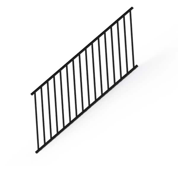 RDI Satin Black 36 in. Aluminum Stair Panel Rail Kit with Square Balusters and Brackets