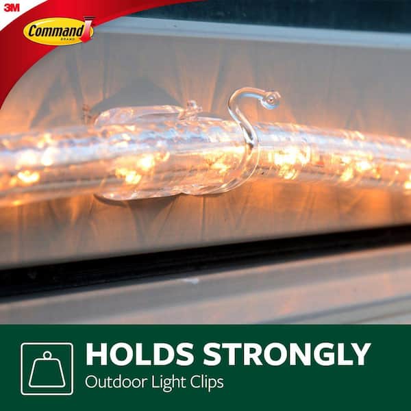 Command Outdoor Light Clips, Clear, Damage Free Decorating, 16 Clips and 20 Command  Strips 17017CLR-AW - The Home Depot
