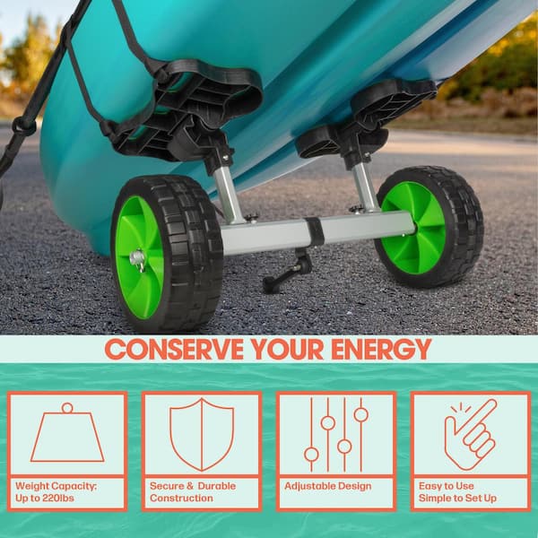 RAD Sportz Kayak Cart (Aluminum) with 220 lbs. Capacity - Green