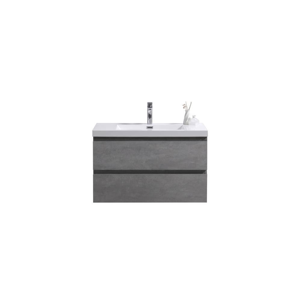 Moreno Bath Bohemia 36 in. W Bath Vanity in Cement Gray with Reinforced ...