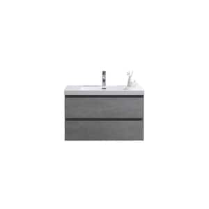 Moreno Bath Bohemia 30 in. W Bath Vanity in Cement Gray with Reinforced ...