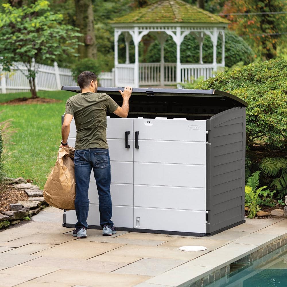 Black 6 x 4 ft Steel-Reinforced Resin Horizontal Shed