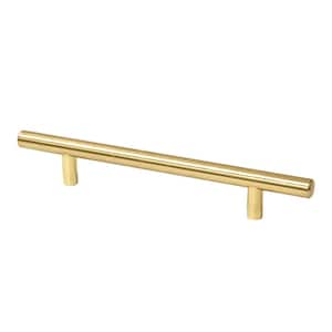 Kingsman Euro Series 5 in. (127mm) Center to Center Champagne Gold Solid Steel Drawer Pull Handle (10-Pack)