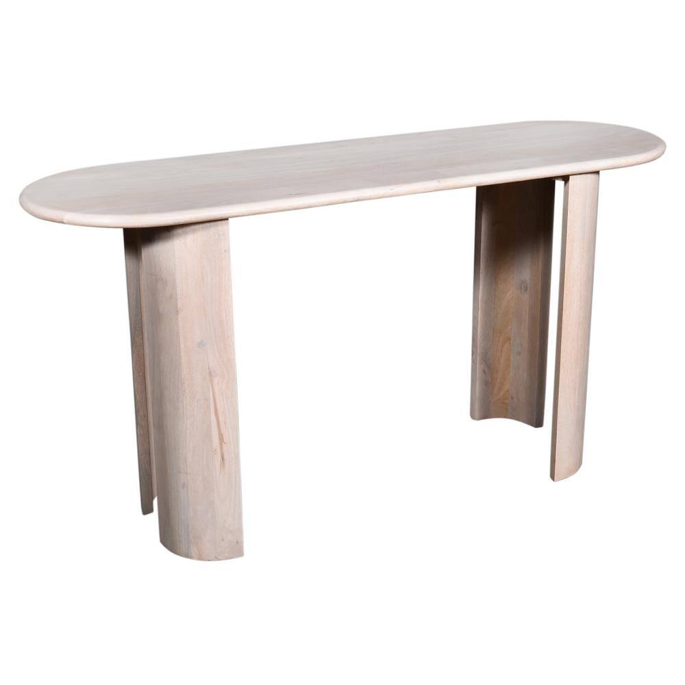 Bennett 61 in. Whitewashed Rectangular Solid Wood Console Table