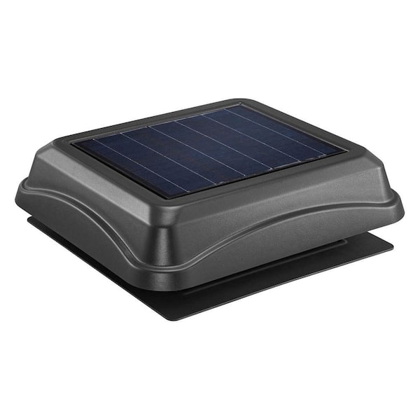 Photo 1 of 28 Watt Solar-Powered Black Surface Mount Attic Vent