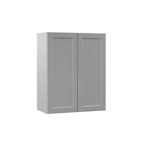 Hampton Bay Designer Series Melvern Assembled 24x30x12 in. Wall Kitchen Cabinet in Heron Gray