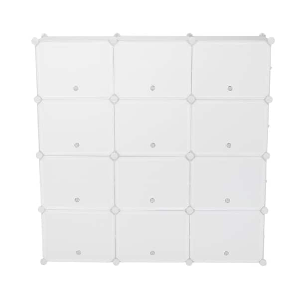 Karl home 48 in. H 48-Pair White Shoe Rack