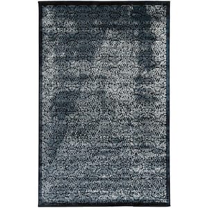 Crop Ilussion Navy and Beige 5 ft. x 7.6 ft. Area Rug
