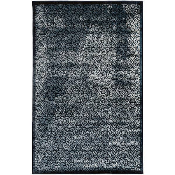 Linon Home Decor Crop Ilussion Navy and Beige 5 ft. x 7.6 ft. Area Rug