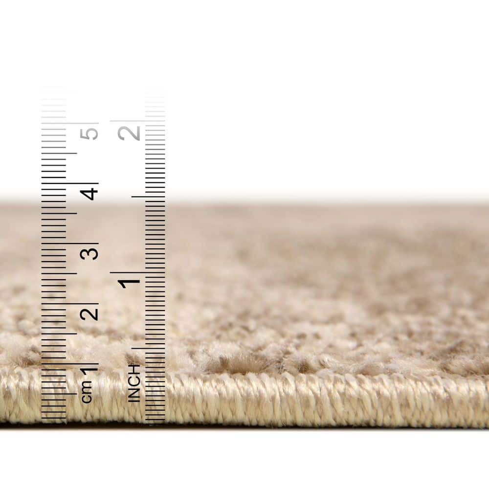 Modern Reversible Tufted Rug in Bone Beige, 6' x 9', Easy Care