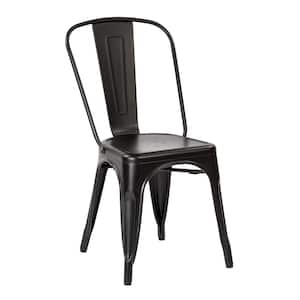 Bristow Matte Black Armless Metal Chair (Set of 4)