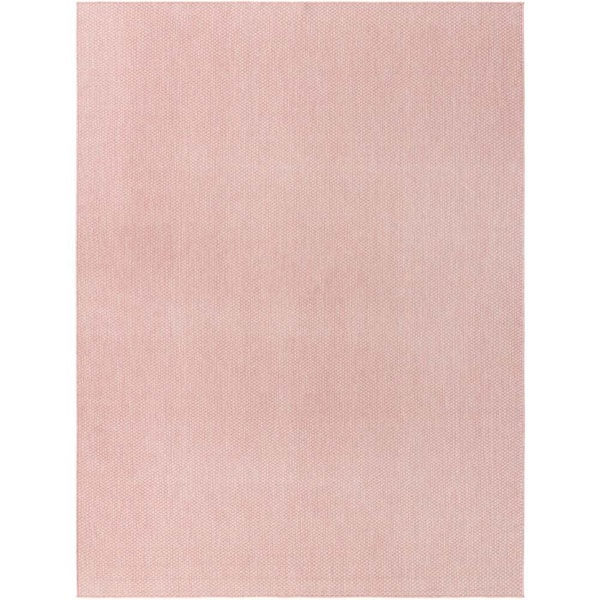 Unique Loom Outdoor Solid Whisper Pink 9 ft. x 12 ft. Area Rug