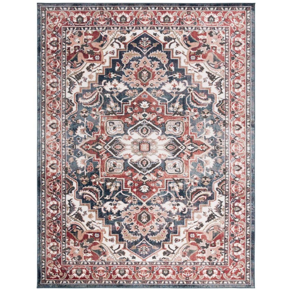 Rosewood 8 ft. x 10 ft. Ivory/Red Ornate Medallion Border Area Rug price history on PriceWatchPro